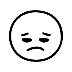 Sad face emoticon in doodle style