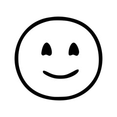 Happy face emoticon in doodle style 