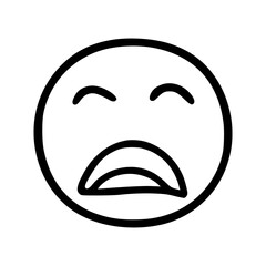 Sad face emoticon in doodle style