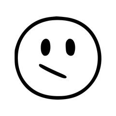 Sad face emoticon in doodle style 