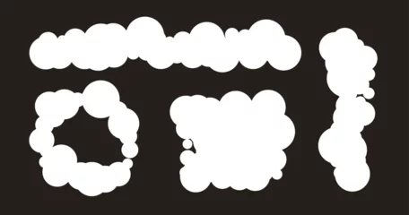 Gardinen Clouds ans speech bubbles icons collection. Cartoon communication symbols. © KsanaGraphica