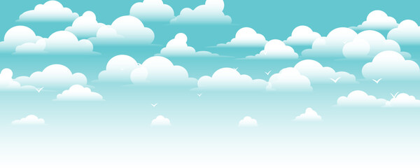 Clouds  morning romantic sky background. Horizontal vector illustration.