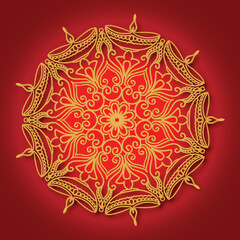Happy diwali golden mandala frame card celebration background