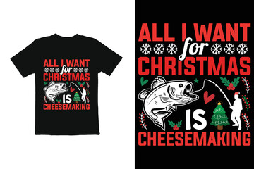 Obraz premium Christmas T-shirt Design. Christmas day plan cheesemaking
