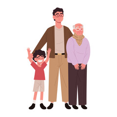 Fototapeta premium family group male