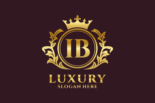 Initial IB Letter Royal Luxury Logo template in vector art for luxurious branding projects and other vector illustration.