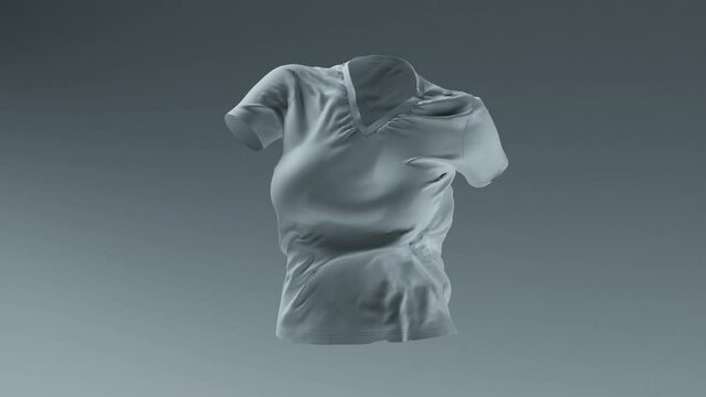 woman sports t-shirt 3d animation with perfect lighting and shading.
