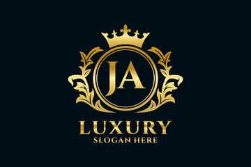 Initial JA Letter Royal Luxury Logo template in vector art for luxurious branding projects and other vector illustration.