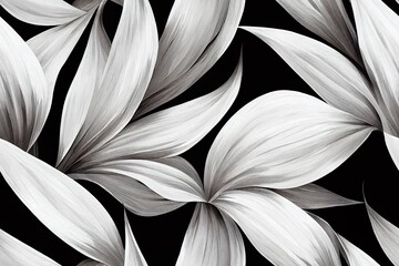 seamless abstract floral background with grey and white leaves