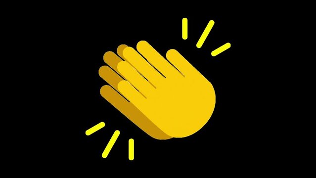 Animated Clapping Emoji Celebration Emoticon Black Screen 4K