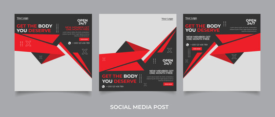 Fitness instagram posts or social media post