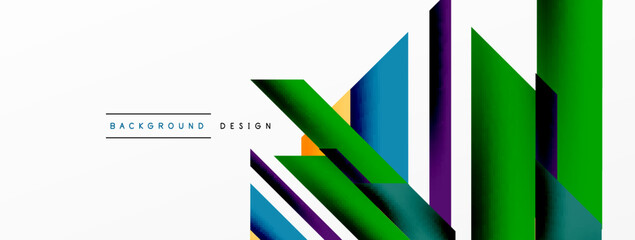 Minimal geometric abstract background. Dynamic 3d lines composition. Trendy techno business template for wallpaper, banner, background or landing