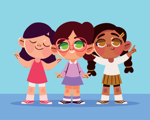 Obraz premium little girls character