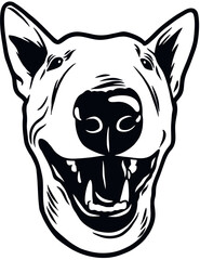 Bull Terrier - Funny Dog, Vector File, Cut Stencil for Tshirt