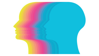 Profile heads. Profile head flat icon Isolated on white background.