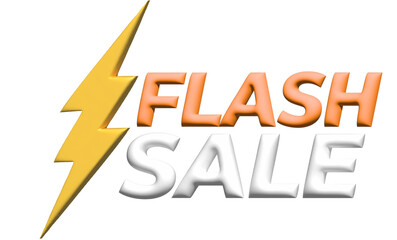 Flash Sale Shopping Poster or banner with Flash icon and 3D text
