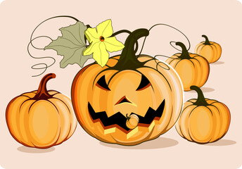 Set The main symbol the Halloween holiday. Happy Halloween Vector illustration.for your design holiday.