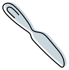 Butter knife. Kitchenware sketch. Doodle line kitchen utensil and tool. Cutlery illustration