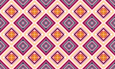 Geometric ethnic flower pattern for background,fabric,wrapping,clothing,wallpaper,Batik,carpet,embroidery style.