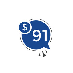 Obraz premium 91 dollar price tag. Price $91 USD dollar only Sticker sale promotion Design. shop now button for Business or shopping promotion 