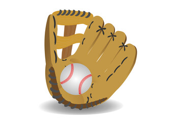 3D baseball catching gloves with the ball