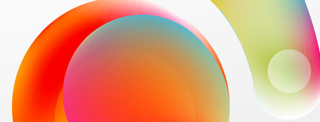 Fluid abstract background. Liquid color gradients composition. Round shapes and circle flowing design for wallpaper, banner, background or landing