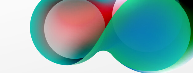 Fluid abstract background, round shapes and circle flowing design for wallpaper, banner, background or landing