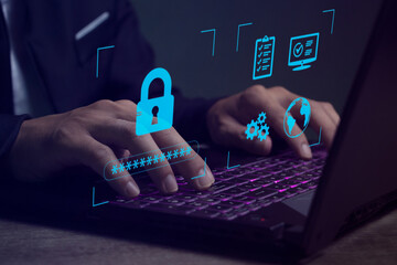 cyber security Digital crime prevention concept Protecting data from hackers
