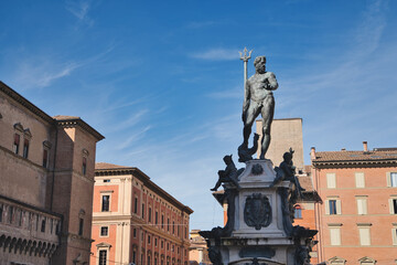 Fototapeta na wymiar Bologna, Italy. Fontana del Nettuno.
