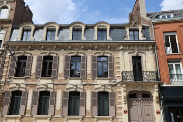 Bâtiment typique, vue de l'extérieur, ville de Amiens, département de la Somme, France