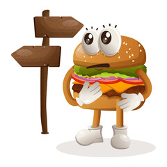 Cute burger making decision
