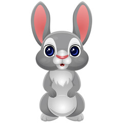 Fototapeta na wymiar Cute rabbit cartoon on white background