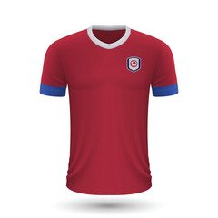 Realistic soccer shirt of Costa Rica