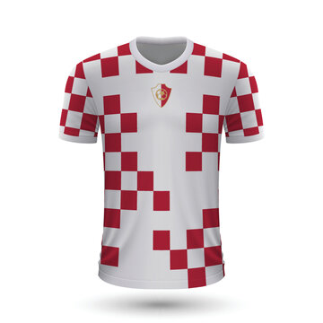 Realistic Soccer Shirt Of Croatia