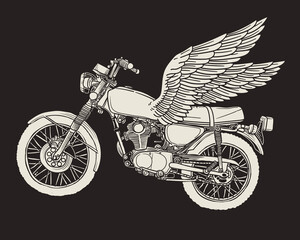 Fototapeta na wymiar motorcycle with wing racing club logo 