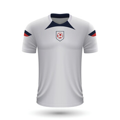 Fototapeta na wymiar Realistic soccer shirt of United States