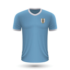 Realistic soccer shirt of Uruguay