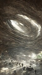 Obraz na płótnie Canvas Deep mysterious caves. A fabulous journey into unknown worlds.