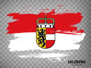 Naklejka premium Flag of Salzburg brush strokes. Flag of Salzburg on transparent background for your web site design, app, UI. Austria. EPS10.