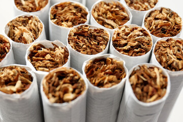 Concept of harm of smoking, cigarettes, close up