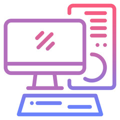 Computer line gradient icon