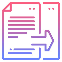 Copy line gradient icon