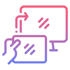 monitor line gradient icon
