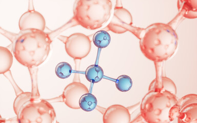 Spherical molecular structure, biotechnology concept, 3d rendering.