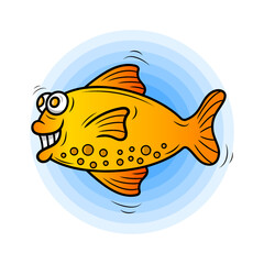 Naklejka premium Cute fish with cartoon style isolated on white background.