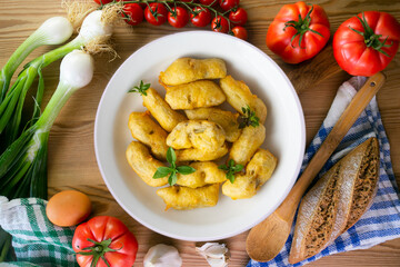 Breaded artichokes cover. Typical Spanish vegan tapas.