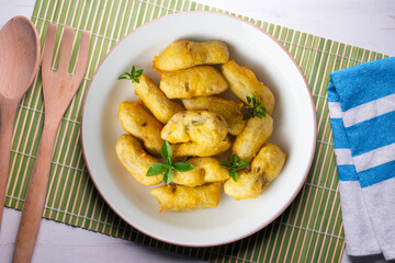 Breaded artichokes cover. Typical Spanish vegan tapas.