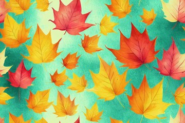 Vintage seamless watercolor pattern of abstract paint splash, autumn leaves. stylish pattern. Vintage Paper Background. leaf,autumn leaf.abstract beautiful pattern with rainbow stains, lines, patterns