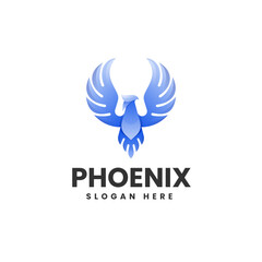 Obraz premium Vector Logo Illustration Phoenix Gradient Colorful Style