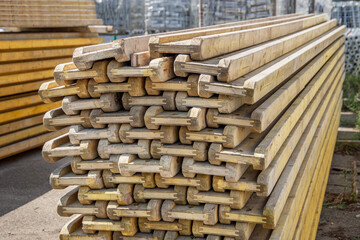 Wooden beam for formwork in a rental warehouse